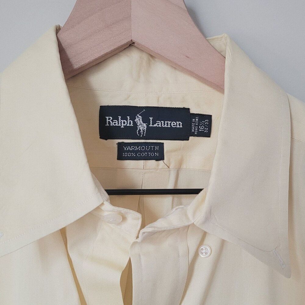 Ralph Lauren Men's Light Yellow Button Down Shirt Size 16 1/2 - Picture 3 of 7